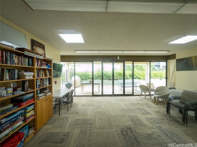 interior space featuring carpet