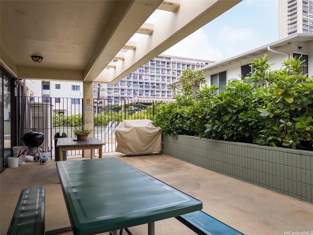 view of patio featuring area for grilling