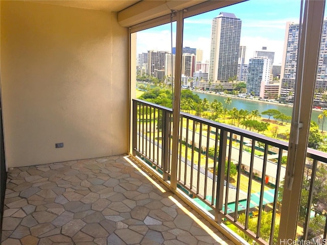 balcony with a water view