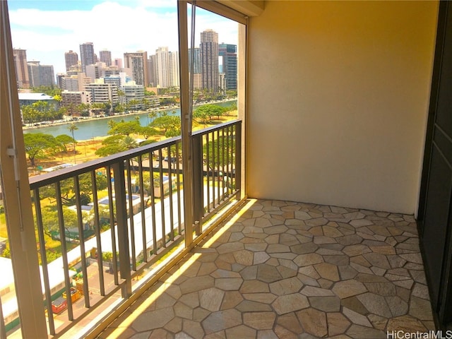 balcony with a water view