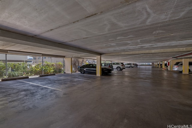 view of garage