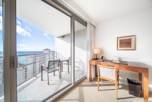 balcony with a water view