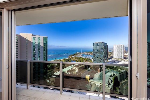 balcony with a water view