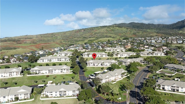 aerial view featuring a mountain view