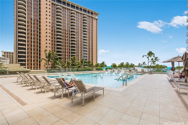 view of pool with a patio area