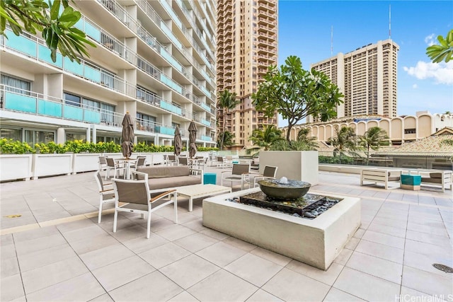 view of patio with a balcony