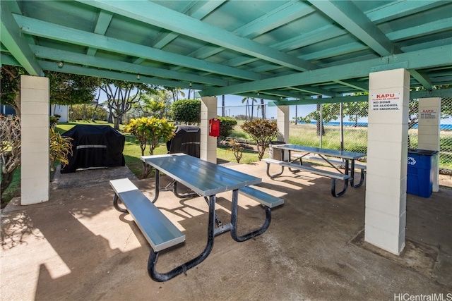 view of patio featuring area for grilling