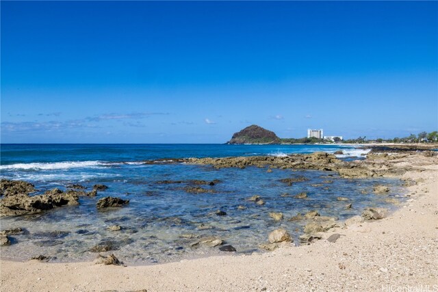 property view of water featuring a view of the beach