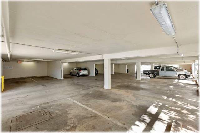 garage with a carport