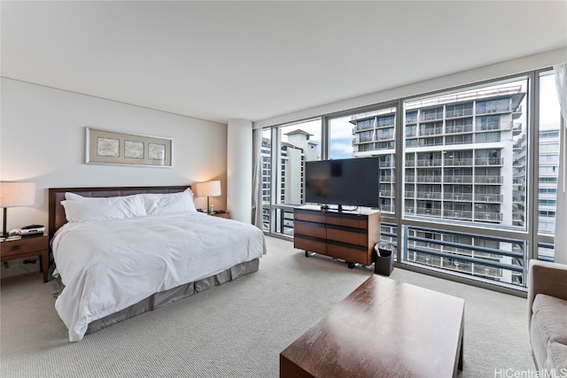 bedroom featuring carpet and multiple windows