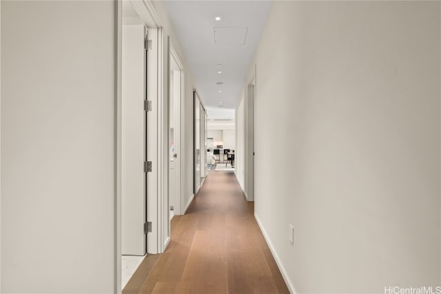 hall featuring light hardwood / wood-style floors