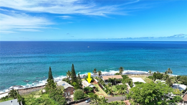 water view with a view of the beach