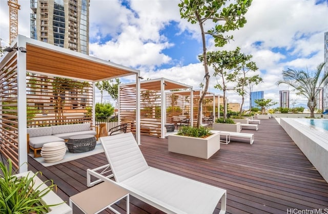 deck featuring an outdoor hangout area