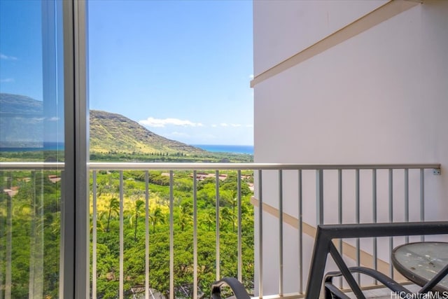 balcony with a mountain view