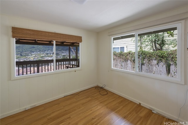 spare room featuring hardwood / wood-style flooring and a healthy amount of sunlight