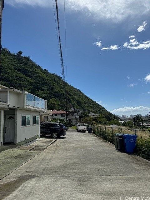 view of street with a mountain view