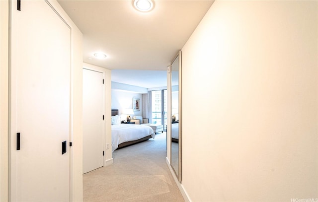 223 Saratoga Rd Unit 1006, Honolulu, HI 96815 - hallway with light colored carpet, baseboards, and recessed lighting