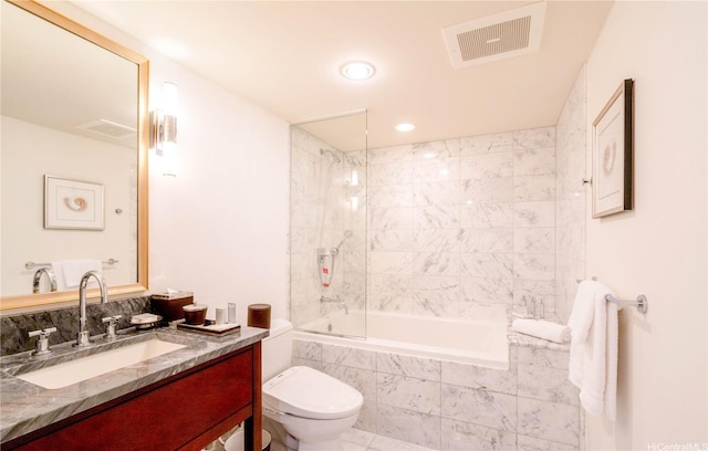 223 Saratoga Rd Unit 1006, Honolulu, HI 96815 - full bath with tiled shower / bath, toilet, vanity, and recessed lighting