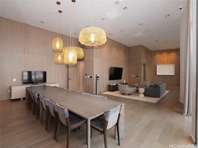 dining room with light wood-type flooring