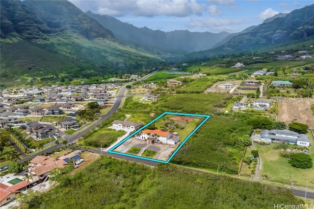 aerial view featuring a mountain view