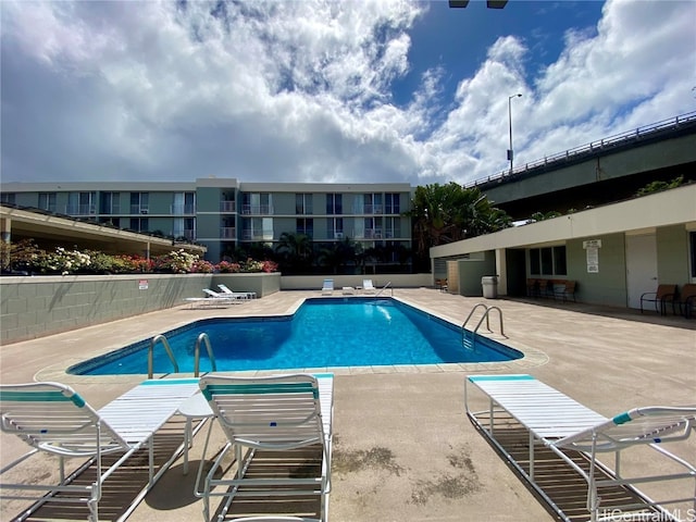 view of pool with a patio