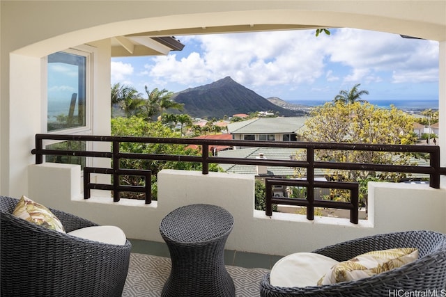 balcony with a mountain view