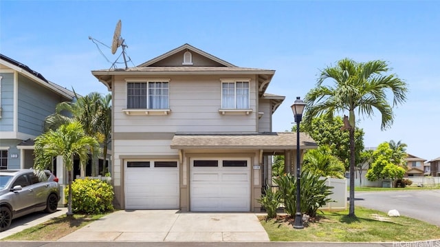 view of property featuring a garage