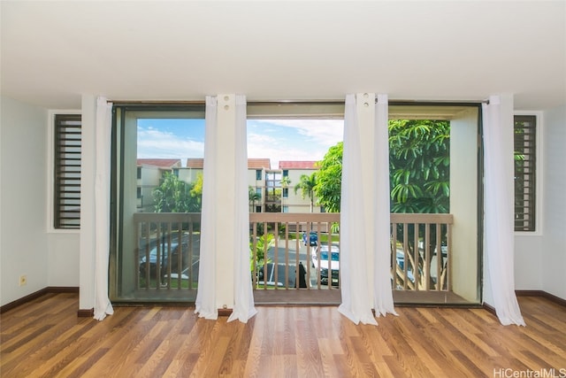 entryway featuring hardwood / wood-style flooring