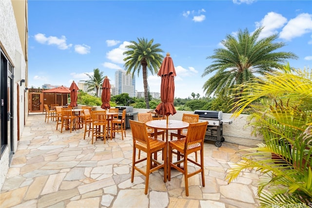 view of patio with grilling area