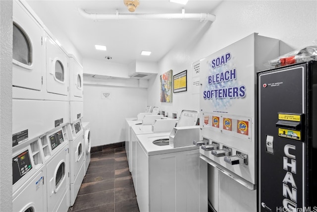 washroom featuring independent washer and dryer and stacked washer and dryer