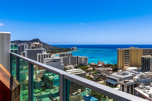 balcony with a water view