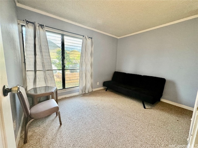 living area featuring carpet and plenty of natural light