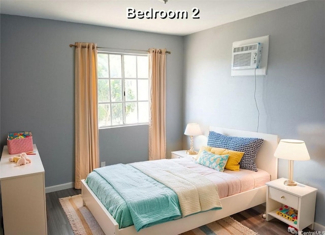 91-1021 Kuina St Unit 119, Ewa Beach, HI 96706 - bedroom featuring baseboards, wood finished floors, and a wall mounted AC