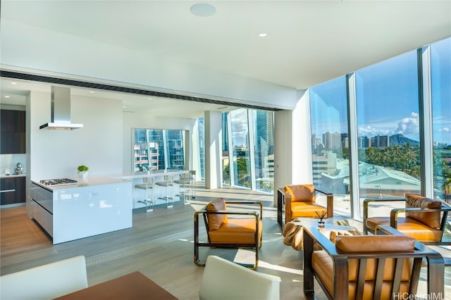 interior space featuring hardwood / wood-style floors and plenty of natural light