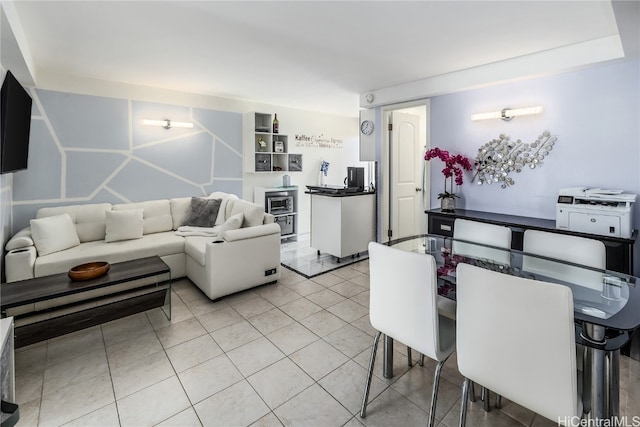 view of tiled living room