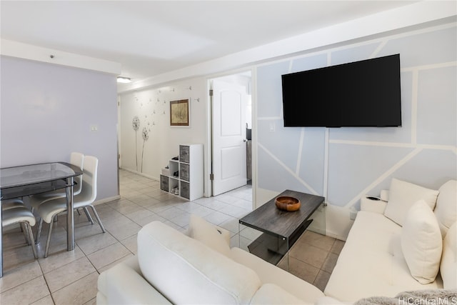 view of tiled living room