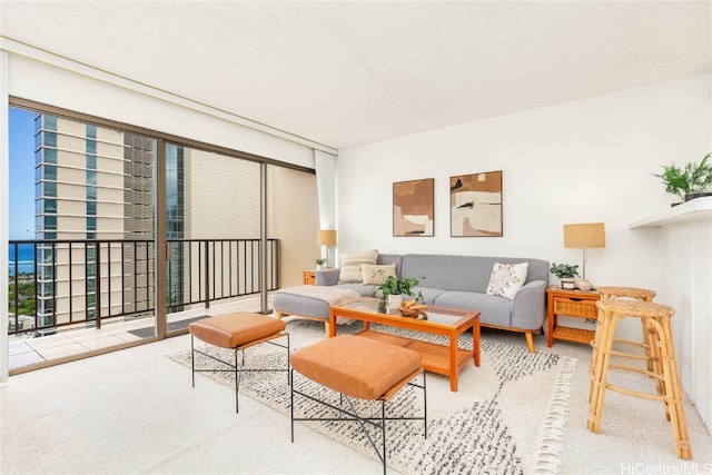 view of carpeted living room