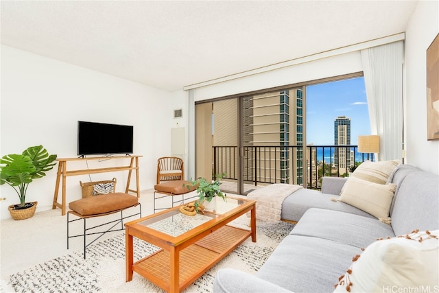 view of carpeted living room