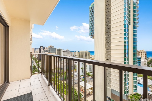 balcony with a water view