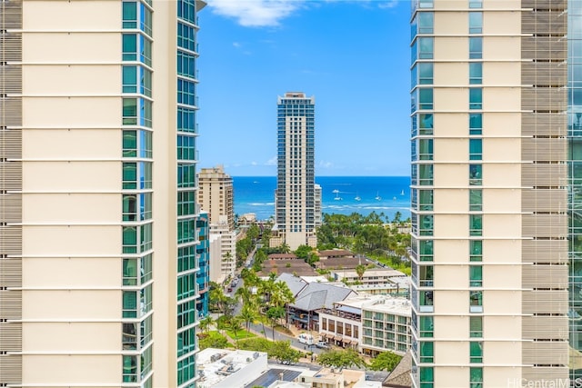 city view with a water view