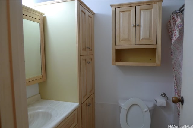 bathroom featuring toilet and vanity