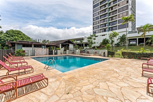 view of pool with a patio