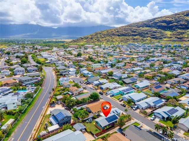 aerial view featuring a mountain view