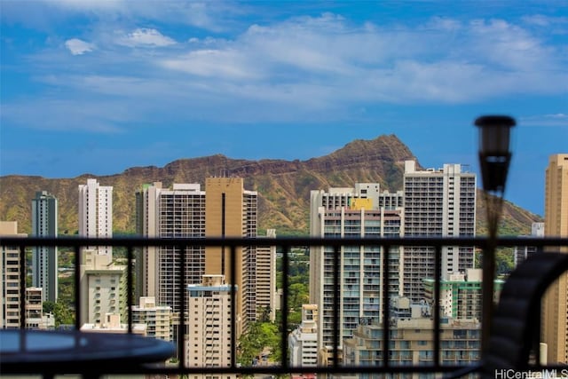 balcony with a mountain view