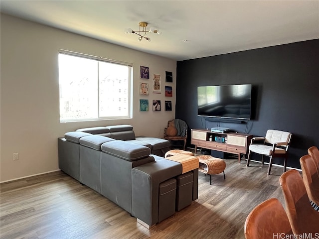 living room featuring wood-type flooring