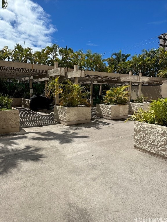 view of patio with a pergola