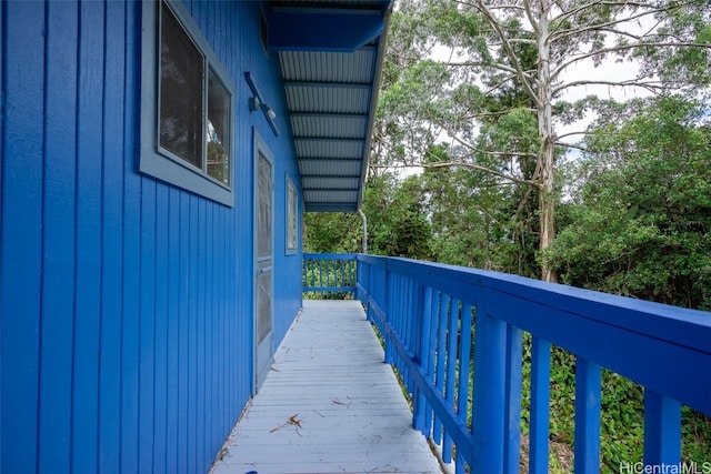 wooden balcony with a wooden deck