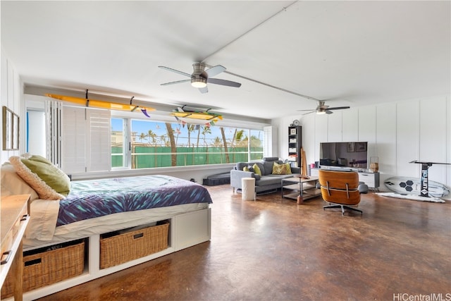 bedroom with ceiling fan