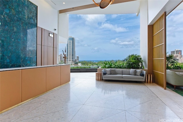 interior space with an outdoor living space