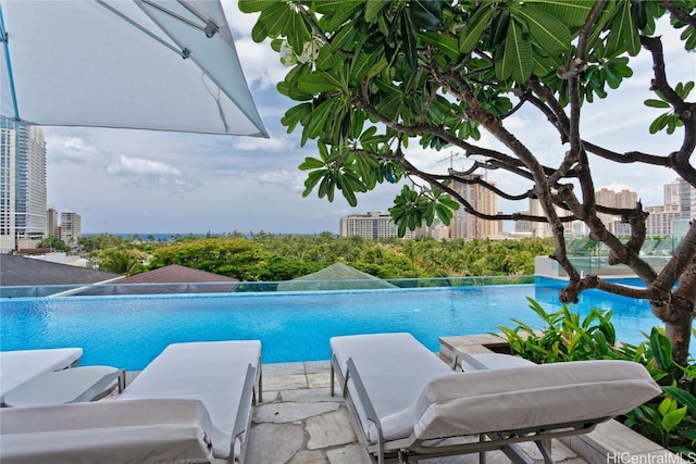 view of pool with a patio